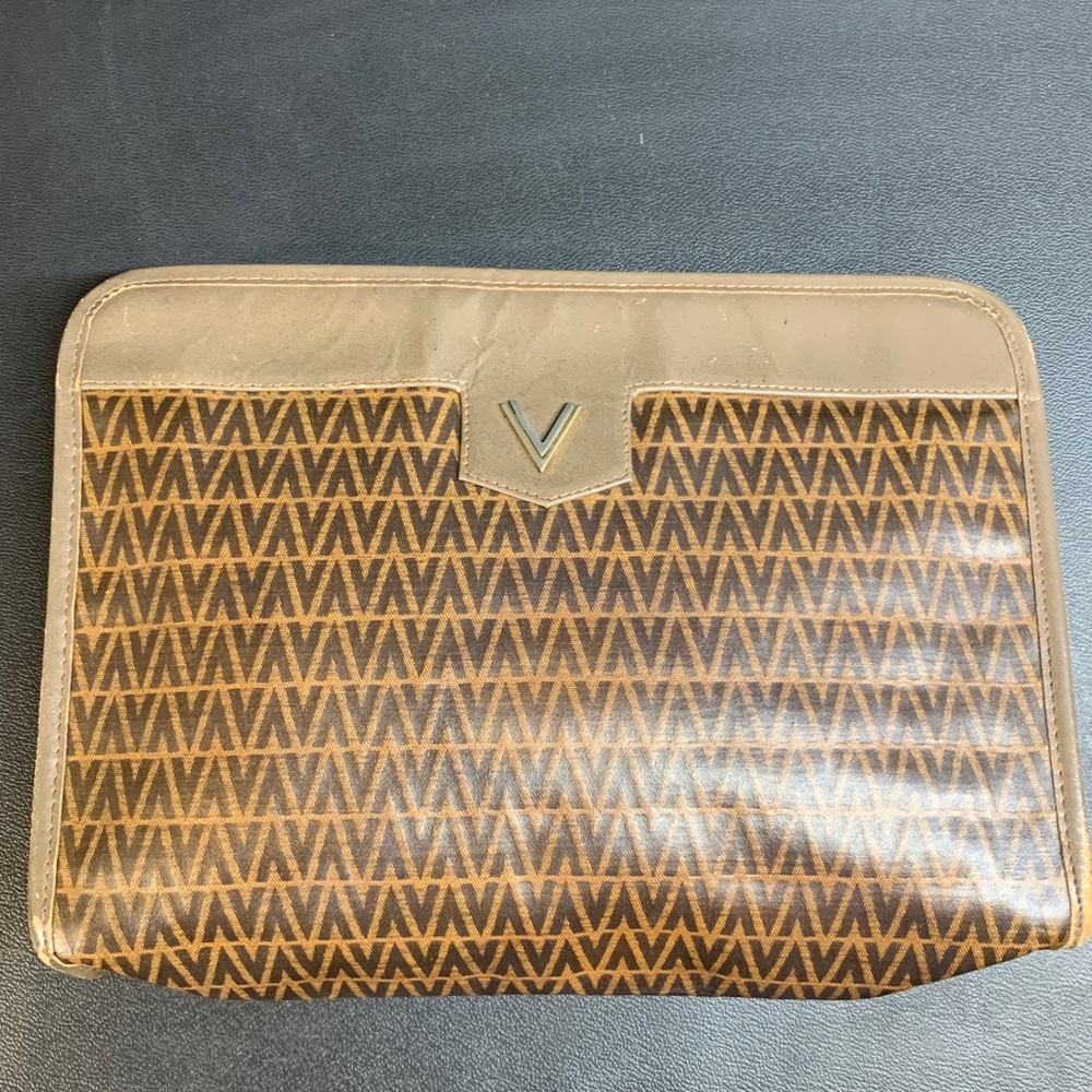 Vintage Mario Valentino Logo Clutch | Made in Italy Designer Pouch - Picture 2 of 9